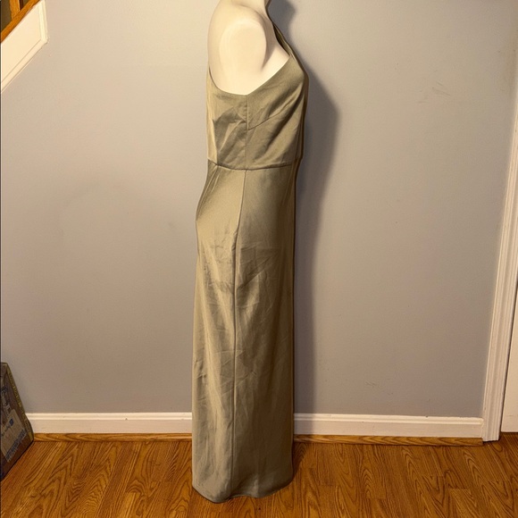 BHLDN Ladies NWT Dylan Stretch Satin One-Shoulder Leg Slit Maxi Dress. Size 12. - Picture 5 of 13